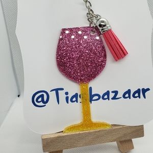 Wine Glass Keychain